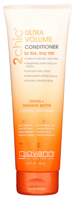 Giovanni Cosmetics 2chic Tangerine & Papaya Butter Ultra-Volume Conditioner, Sulfate Free, 8.5 Fluid Ounces (Pack Of 3) Giovanni Cosmetics 2chic Tangerine & Papaya Butter Ultra-Volume Conditioner, Sulfate Free, 8.5 Fluid Ounces (Pack Of 3)