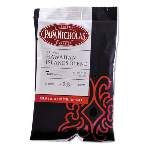 Papanicholas Coffee 25181 Premium Coffee, Hawaiian Islands Blend, 18/Carton