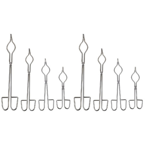 ULTECHNOVO 8 Pcs Crucible Tongs Laboratory Accessories Crucible Clamps Foundry Dish Tongs Melting Flask Tongs Crucible Pliers Clamps Graphite Refinery Tongs Stainless Steel Metal