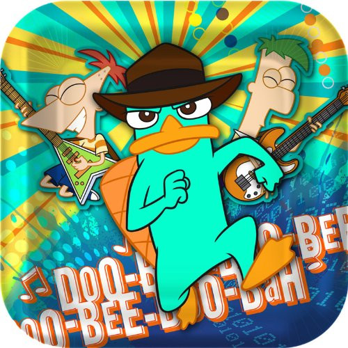 Phineas and Ferb 'Agent P' Large Square Shaped Paper Plates (8ct)