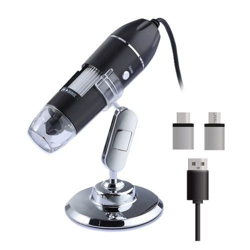Microscope Accessories kit Slide Preparation camer Digital Microscope 1600X 1000X 500X Adjustable 8 LED 3in1 USB Microscope Magnifier Microscope Accessories (Color : 3in1 500X)