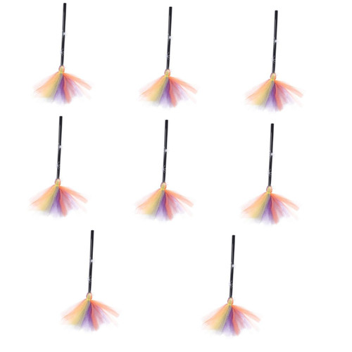 Didiseaon 8 pcs Halloween Broom Witch Costume Kids Womens Witch Costume Witch Broom for Halloween Cosplay Broom Kids Broom Prop Witch Broomstick Party Props Plastic Miracle Child Flight