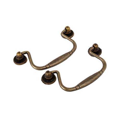 uxcell Zinc Alloy Retro Style Kitchen Cabinet Cupboard Pull Handle Knob 2PCS