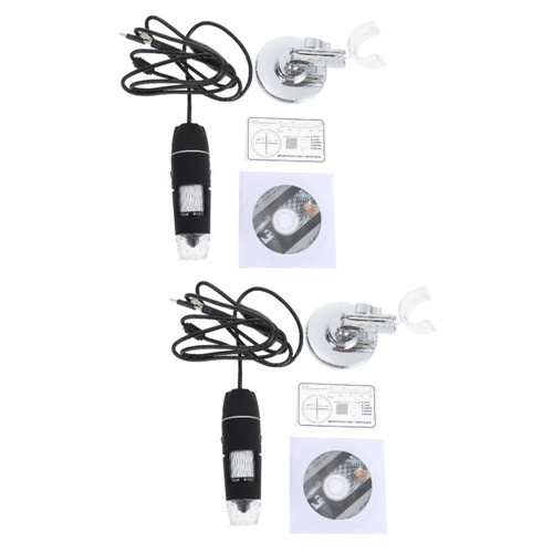 HOMSFOU 2pcs Electron Microscope Professional Microscope Detect Magnifying Microscope Home Digital Microscope School Observation Microscope Household Tool Alloy