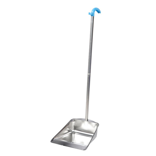 HEALLILY Stainless Steel Garbage Bin Large Dustpan Commercial Dustpan Dust Pans with Handle Office Dustpan Upright Pans Office Cleaning Supplies Metal Home Dustpan Plastic Heavy Big Dustpan
