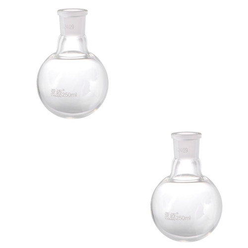 SOLUSTRE 2 Pcs Boiling Flask Apparatus Flask Glassware Lab Equipment Boiling Beaker Glass Flask Heating Flask Single Neck Flask Chemistry Flask Chemistry Supplies Return Valve Round
