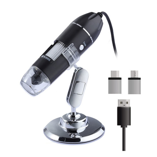 Microscope Adapter 1600X 1000X 500X USB Microscope Handheld Portable Digital Microscope with 8 LEDs with Bracket Microscope Accessories (Color : 500X 3 in 1 USB)