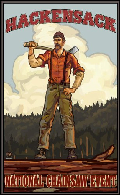 Northwest Art Mall Hackensack Minnesota Lumberjack Artwork by Paul A. Lanquist, 11-Inch by 17-Inch Northwest Art Mall Hackensack Minnesota Lumberjack Artwork by Paul A. Lanquist, 11-Inch by 17-Inch
