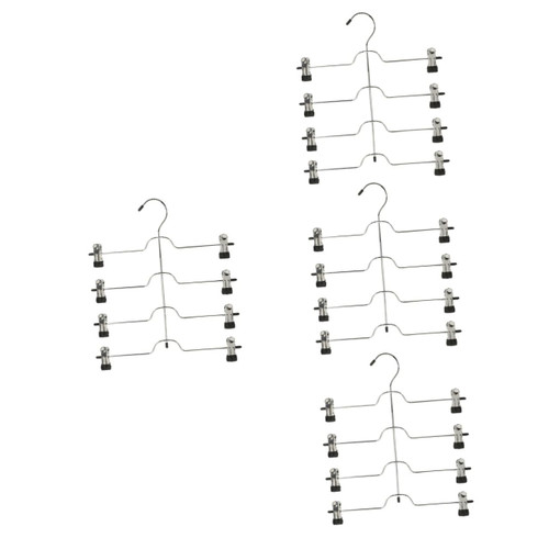 IMIKEYA 4pcs Clothes Hanger Pant Hangers with Clips Multifunctional Pants Rack Pill Fob Keychain Household Hanger Space Saving Clothes Racks Pants Hanger Iron Women's Skirt Multi-Layer