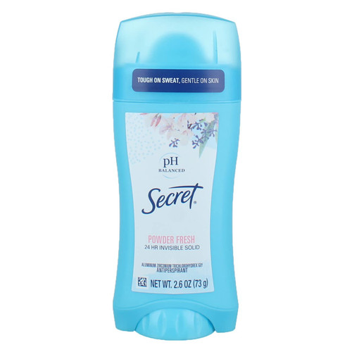 Secret Anti-Perspirant/Deodorant, Invisible Solid, Powder Fresh, 2.6 Oz (Pack of 6)