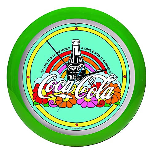 Mark Feldstein & Associates Coca Cola Hilltop Teach The World to Sing Retro Green 13 inch Sound Wall Clock