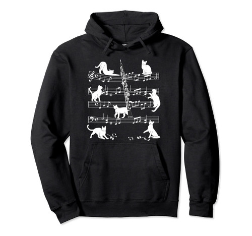 Oboist Cats for Cat loving Oboe player Pullover Hoodie