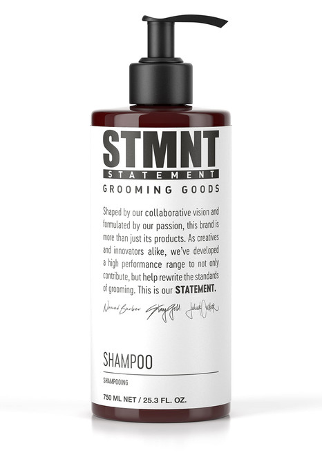 STMNT Grooming Goods Shampoo, 25.3 oz | SLS/SLES Sulfates Free | Activated Charcoal & Menthol | Removes Build Up | Fuller Feeling Hair
