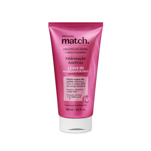 Boticario - Linha Match (Hidratacao Antifrizz) - Leave In Protege O Liso 150 Ml - (Match (Antifrizz Moisturizing) Collection - Straight Protection Leave In 5 Fl Oz)