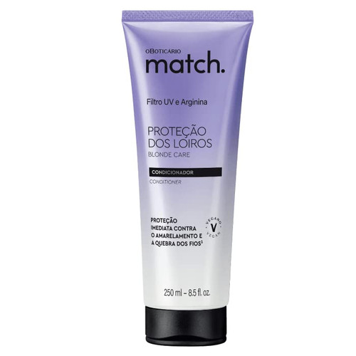 Boticario - Linha Match (Protecao dos Loiros) - Condicionador 250 Ml - (Match (Blonde Protection) Collection - Conditioner 8.45 Fl Oz)