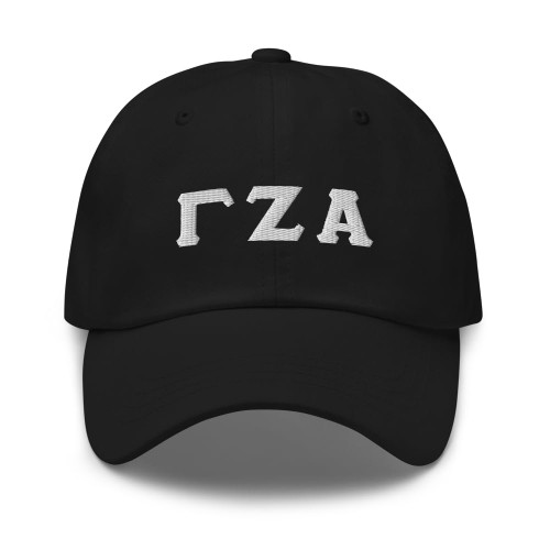 Gamma Zeta Alpha Fraternity Classic Dad Hat - Premium Chino Cotton Twill Cap (Design #3, Black)