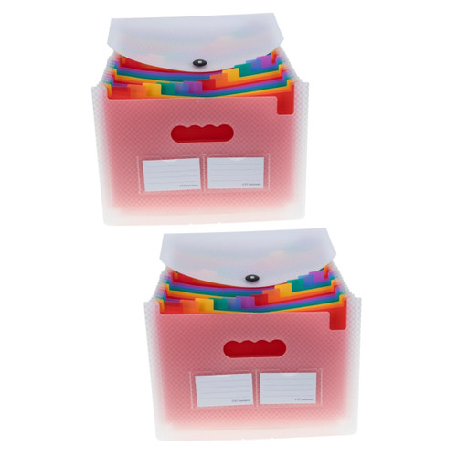 2pcs Accordion Folder File Organizer Accordion File Folders Expanding Folder Receipt Holder Organizer Folder for Documents File Folder Holder Multi-Layer File Package White A4