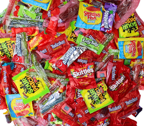 Assorted Fruit Flavored Mix Variety Candy- Bulk Bag Candy Individually Wrapped- Perfect for Pinatas, Parties, Parades and more- 4 Pound