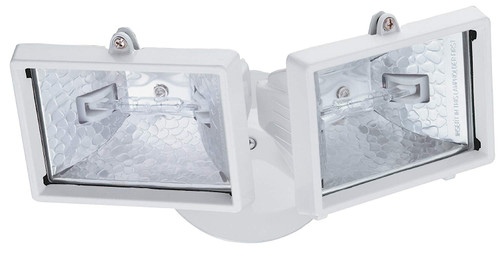 Lithonia Lighting OFTM 300Q 120 LP WH M6 Mini Twin-Head Flood Light 150-Watt Double Ended Quartz Halogen Lamps