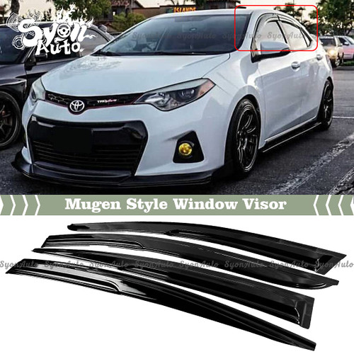 FITS 2014-2019 Toyota Corolla JDM 3D Wavy Mugen Style Window Visor RAIN Guard Vent