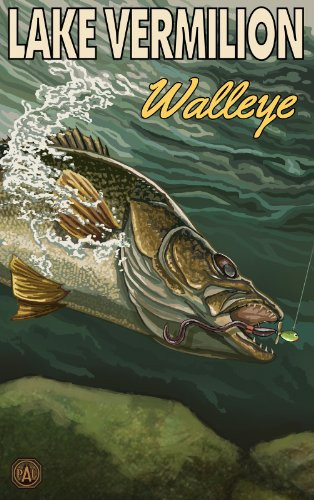 Northwest Art Mall Lake Vermilion Minnesota Walleye Artwork by Paul A. Lanquist, 11-Inch by 17-Inch