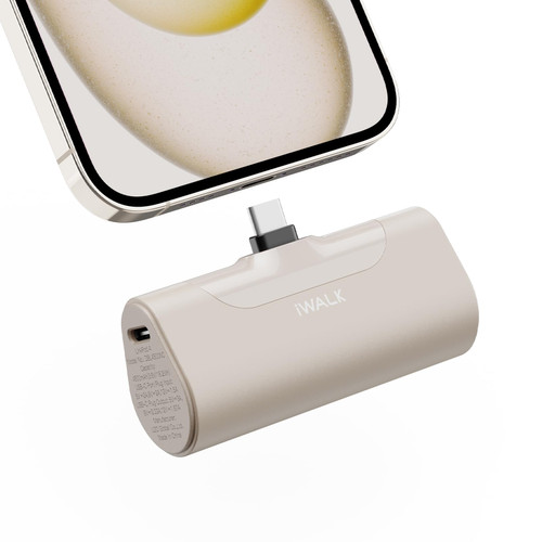 iWALK iPhone 15 Portable Charger 4500mAh 20W USB C Small Power Bank Fast Charging Battery Pack Compatible with iPhone 15,15 Plus,15 Pro,15 Pro Max,iPad, AirPods,Lightbrown