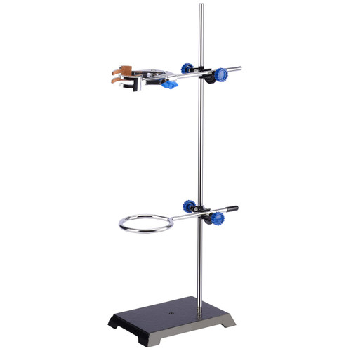 Labasics Lab Stand and Clamp Set?Laboratory Stand Support with Rod (Length 22.4 inch), 4-Prong Burette Clamp, Retort Ring and 2 Boss Heads?Used in Chemistry or Physics Lab