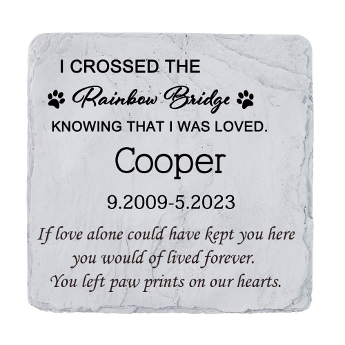 MARYTUMM Square Shape Pet Memorial Stones for Dogs or Cats, Pet Dog Headstone Tombstone Grave Markers with Flowers, Pet Memorial Gifts for Loss of Dog or Cat, Pet Garden Stepping Stone Outdoor MARYTUMM Square Shape Pet Memorial Stones for Dogs or Cats, Pet Dog Headstone Tombstone Grave Markers with Flowers, Pet Memorial Gifts for Loss of Dog or Cat, Pet Garden Stepping Stone Outdoor