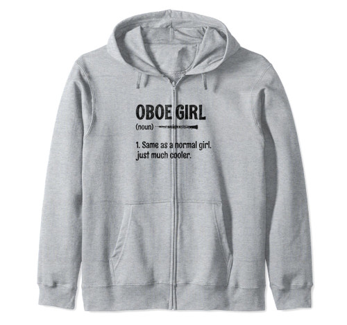 Oboe Girl Oboe Basoonist Marching Band Instrument Bassoon Zip Hoodie