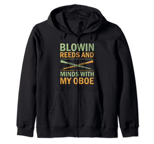 Oboe Player Oboe Basoonist Marching Band Instrument Bassoon Zip Hoodie