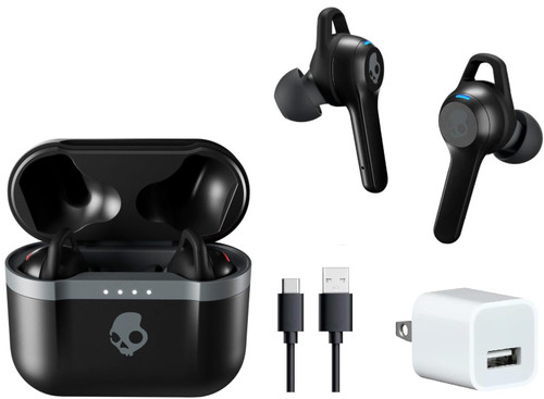 Skullcandy Indy Evo True Wireless in-Ear Headphones - with Charging Plug (Black)