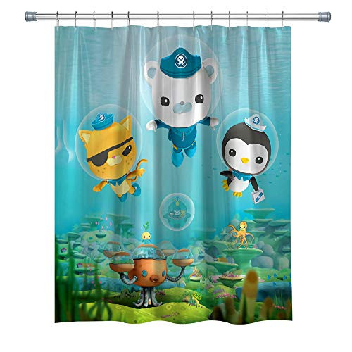 BT World The Octonauts Decor Shower Curtains for Children Bathroom,Barnacles Kwazii Peso Waterproof Polyester Fabric Decor Shower Curtain Set Hooks Included, 71X 71 in BT World The Octonauts Decor Shower Curtains for Children Bathroom,Barnacles Kwazii Peso Waterproof Polyester Fabric Decor Shower Curtain Set Hooks Included, 71X 71 in