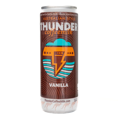Thunder Coffeemilk - 11 oz Aussie Style Cold-Brewed Canned Coffee (Latte), Convenient Coffee Can for Grab & Go, Natural Protein-Rich Cold Brewed Coffee in Handy Cold Brew Cans, Vanilla, 12 pack