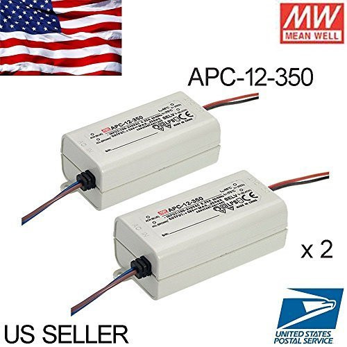 2PCS 350mA Single Output LED Driver - Mean Well LED Power Supply APC-12-350 12Watt