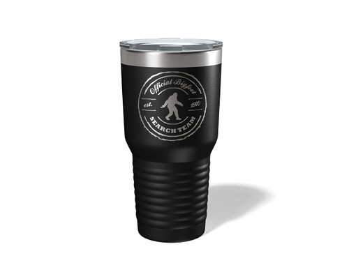 Alterd Industries Bigfoot Tumbler - Search Team, Sasquatch Engraved, Camping, Coffee, Gifts for him (30oz Tumbler, Black)