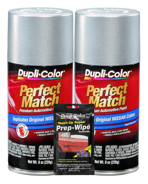 Dupli-Color Silver Frost (M) Exact-Match Automotive Paint - 8 oz, Bundles Prep Wipe (3 Items)