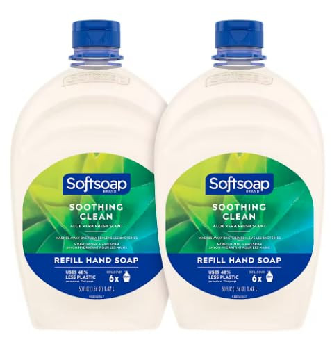 evsemo Soft soap Liquid Hand Soap Refill - Soothing Aloe Vera, 2 pk./50 oz.