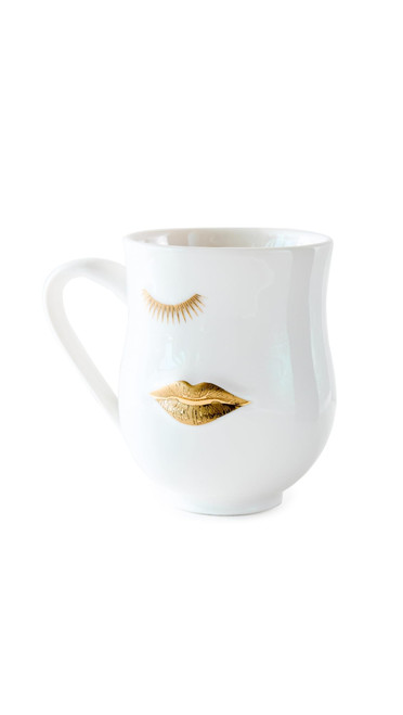 Jonathan Adler Women's Gilded Mr. and Mrs. Muse Mug, White, One Size