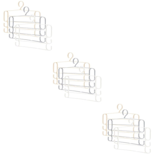 9 Pcs Wardrobe Pants Hangers Pant Hangers with Clips Plastic Hangers Space Saving Hangers Trousers Hanging Racks Belt Hanger Coat Hangers Jeans Hangers Anti-Wrinkle Scarf Rack Pp