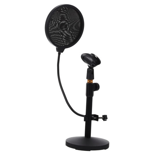 FUNOMOCYA 1 Set Microphone Stand Desktop Microphone Desktop Desk Stand for Microphone Portable Mic Stand Mic Holder Portable Microphone Mic Table Stand Disc Condenser Microphone Metal F1