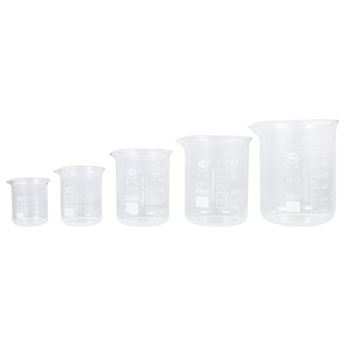 5pcs Beaker Measuring Glass high Borosilicate Measuring Cup Graduated Measuring Cups Glass Graduated Cups Clear Measuring Cups Glass lab Measuring Cup Mixing Cup Juice