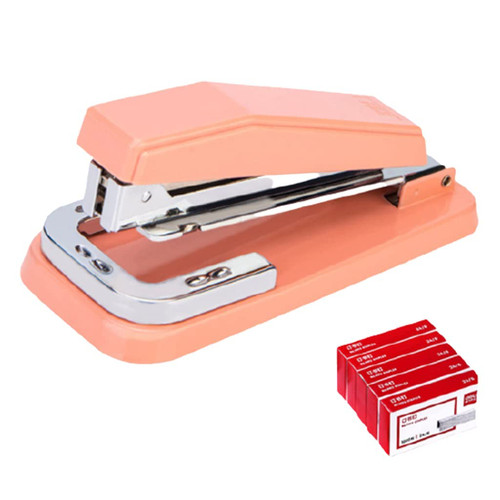 ZQNYDX No Effort Stapler Multifunctional Rotatable Staplers Labor-Saving Stapler Includes 5000 Standard Staples 25 Sheet Capacity Easy Stapling (Color : Pink)