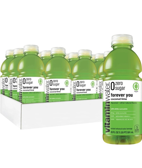 Vitaminwater zero sugar shine, electrolyte enhanced water w/vitamins, strawberry lemonade drinks, 20 fl oz, 12 Pack (Zero Forever You)
