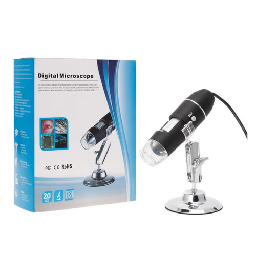 Microscope Kit 1600X USB Digital Microscope Camera 8LED Magnifier with Hold Stand 83XA Microscope Lens Adapters