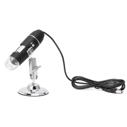 Microscope Kit 1600X USB Digital Microscope Camera 8LED Magnifier with Metal Stand Microscope Lens Adapters