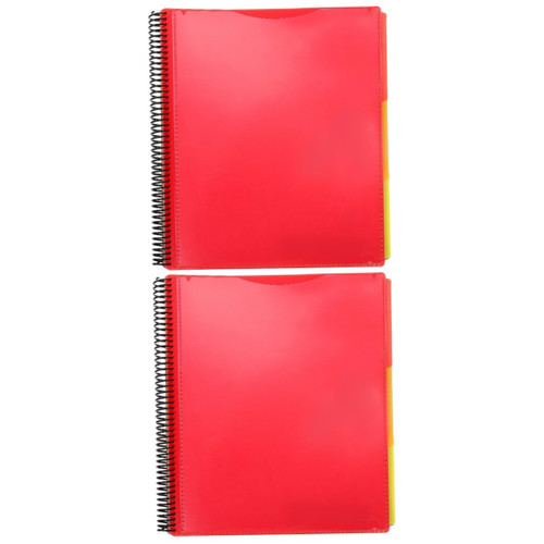 2pcs Coil Notebook Folder Coil File Folder File Folder Organizer Office Folders Plastic Container Spiral Subject Organizer Document Organizer Binder Coil Folder Pocket Files Folder