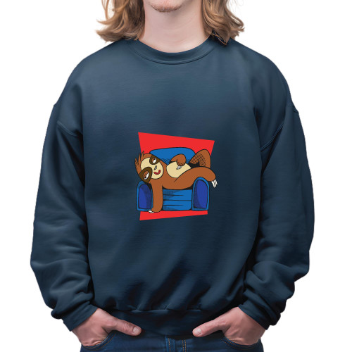 Funny Sloth Gift for Couch Lovers Present for Animal Lovers Navy Muticolor Unisex Sweatshirt Funny Sloth Gift for Couch Lovers Present for Animal Lovers Navy Muticolor Unisex Sweatshirt