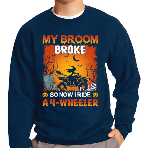 Halloween Gift for 4 Witches Fun Broom Riding Black Muticolor Unisex Sweatshirt Halloween Gift for 4 Witches Fun Broom Riding Black Muticolor Unisex Sweatshirt