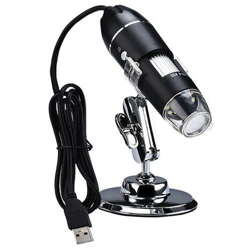 Microscope Kit 1600X 1000X 500X USB Digital Microscope Zoom Magnifier Camera with Metal Stand 8 LED Microscope Lens Adapters (Size : 1600X)