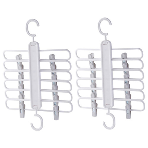 Alipis 2pcs Folding Trouser Hanger Wood Suit Slack Hangers Clamp Pant Hangers Sweater Hanger Folding Trouser Rack Kids Clothes Hanger Clothes Hangers Pp Wardrobe White Child Drying Rack